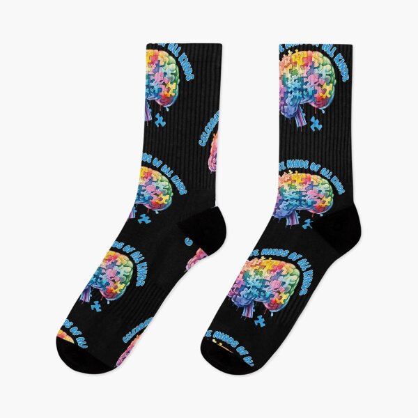 Item preview, Celebrating Minds Of All Kinds - Colorful Puzzle Brain - Autistic Gril Boy  designed and sold by Smix Pixels.