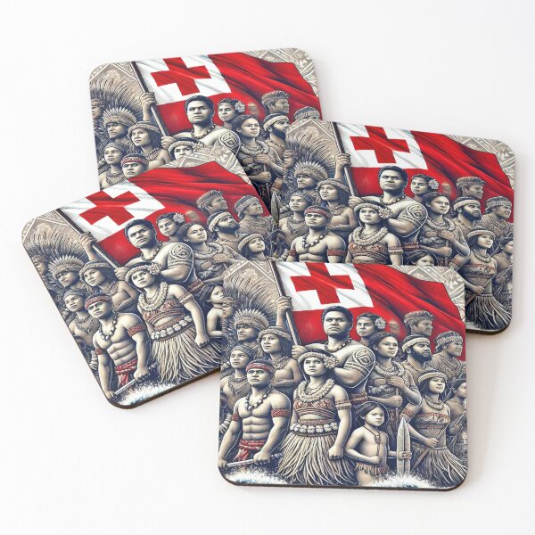 Item preview, "Tongan Pride – Traditional People & Flag Representation" designed and sold by PolynesianLIFE.