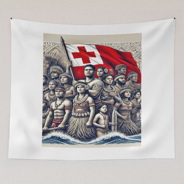 Item preview, "Tongan Pride – Traditional People & Flag Representation" designed and sold by PolynesianLIFE.