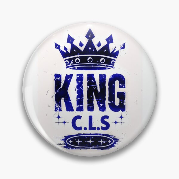 Item preview, King C.L.S Crown Star Stamp| Indigo Denim Blue | White designed and sold by Kingcls.