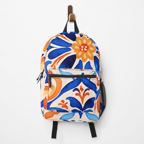 Item preview, Vibrant Blue and Orange Tile Design designed and sold by NeoHues.