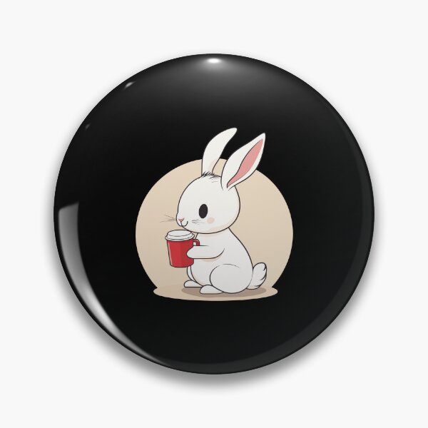 Item preview, White Bunny Enjoying Hot Coffee designed and sold by FWLKIT.