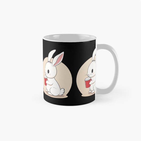 Item preview, White Bunny Enjoying Hot Coffee designed and sold by FWLKIT.
