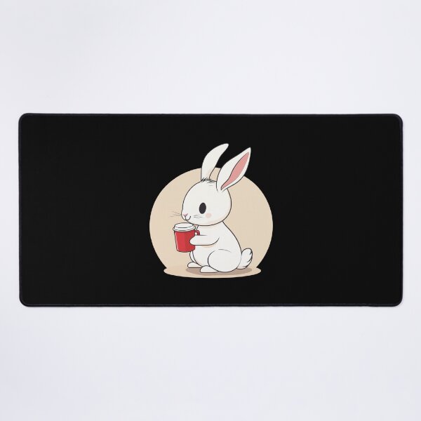 Item preview, White Bunny Enjoying Hot Coffee designed and sold by FWLKIT.