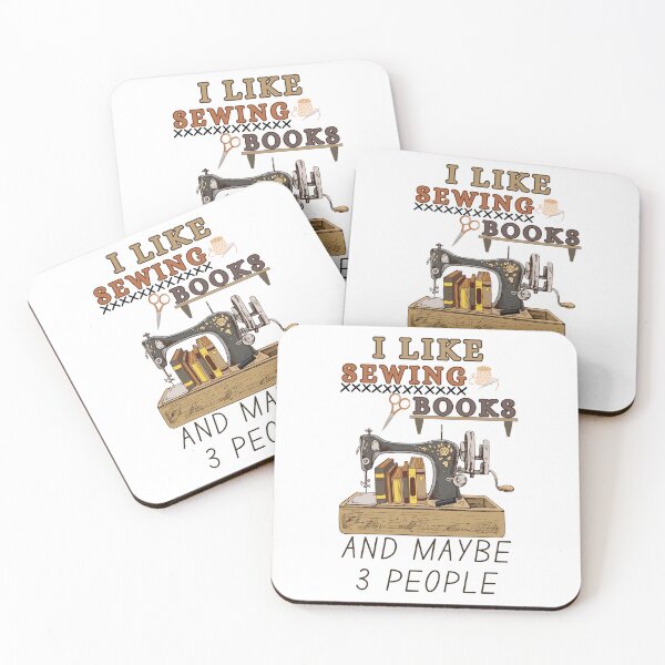 Item preview, I Like Sewing Books And Maybe 3 People - Gift for A Sewing Lover and A Bookworm designed and sold by Wiss2Arts.