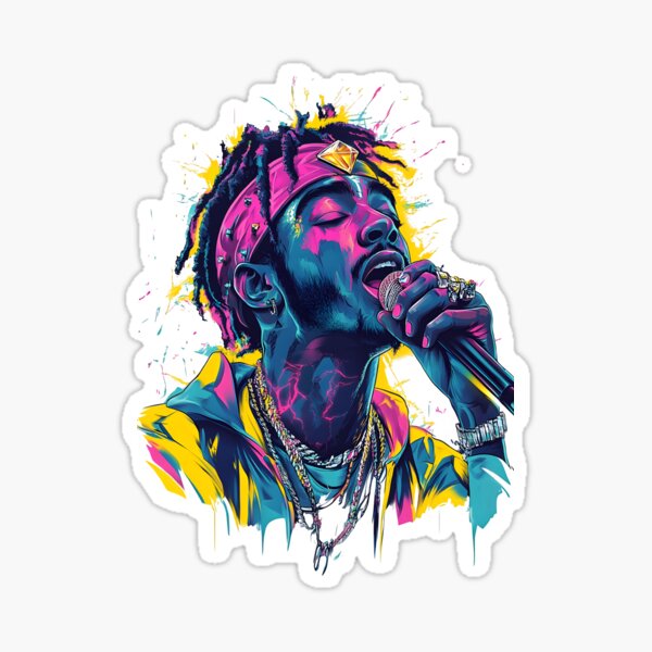 Vista previa del artículo con la obra «Lil Uzi Vert - Estrella de rock cósmica», diseñado y vendido por Ragil-Studio.