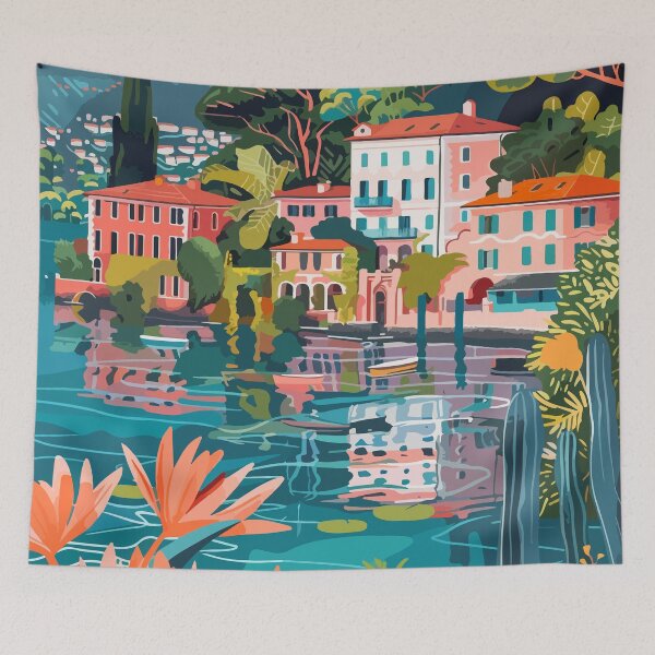 Item preview, Lake Como Art Italy Illustration designed and sold by LVTFCOarts.