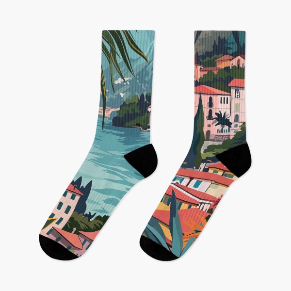 Item preview, Lake Como Art Aesthetic Illustration designed and sold by LVTFCOarts.