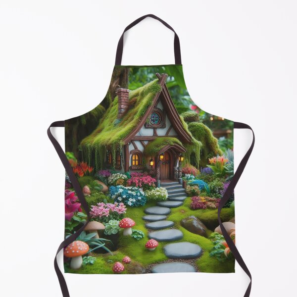 Item preview, Gnome Garden House in a Magic Forest Trees Folklore Fables, Romantasy designed and sold by TheTimeTaxi.