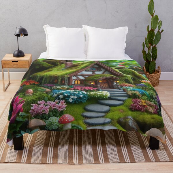Item preview, Gnome Garden House in a Magic Forest Trees Folklore Fables, Romantasy designed and sold by TheTimeTaxi.