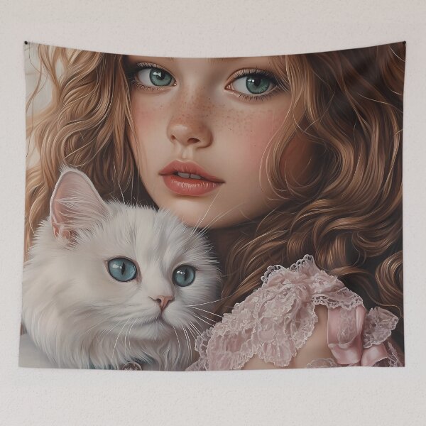 Item preview, Rococo Girl and Cat: Timeless Elegance designed and sold by DeenaDee.