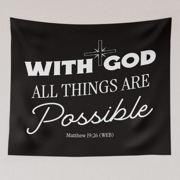 Item preview, With God All Things Are Posssible Matthew 19:26 Bible Verse designed and sold by JR-CreativeZone111.