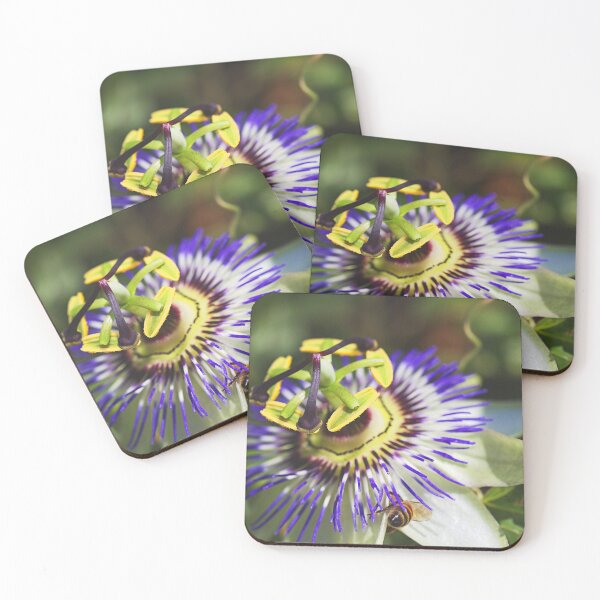 Item preview, Passionfruit Flowers And Bee designed and sold by Joy Watson - Natural Light Photography .