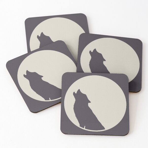Item preview, Silueta Lobo y luna minimalista designed and sold by Pinais.