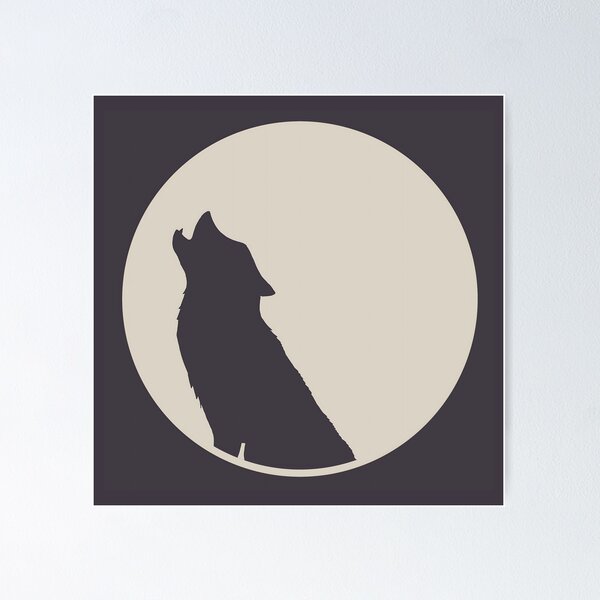 Artikel-Vorschau von Minimalistische Wolfssilhouette und Vollmond, designt und verkauft von Pam-s.