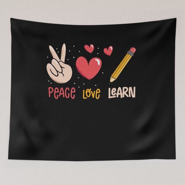 Item preview, Peace Love Learn Funny Teacher Student 100th Days Of School designed and sold by Dressed For  Duty.