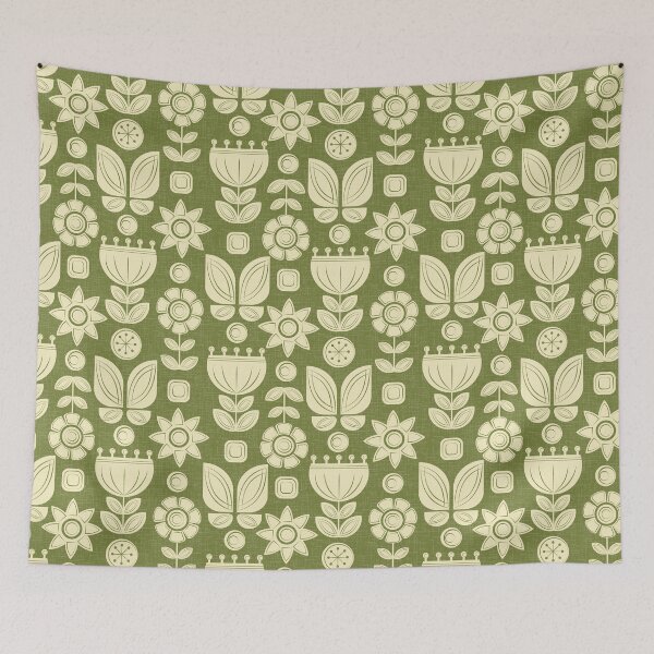 Item preview, Jardín primaveral geométrico de estilo escandinavo con olivos designed and sold by chiara-de-david.