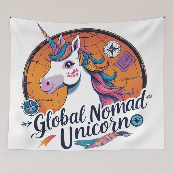 Item preview, Global Nomad Unicorn: Wanderlust Explorer  designed and sold by zoughlal.