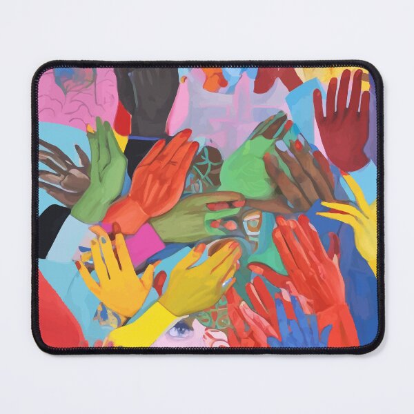 Item preview, A Hand Is All We Need, Abstract Human Face Community, Humanity People Colorful Concept Positivity designed and sold by 83oranges.com.