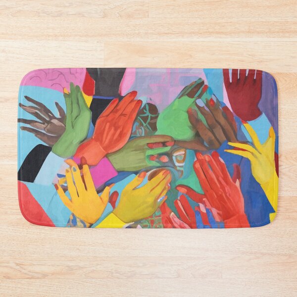 Item preview, A Hand Is All We Need, Abstract Human Face Community, Humanity People Colorful Concept Positivity designed and sold by 83oranges.com.