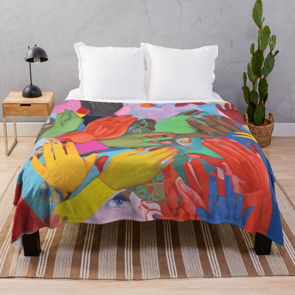 Item preview, A Hand Is All We Need, Abstract Human Face Community, Humanity People Colorful Concept Positivity designed and sold by 83oranges.com.