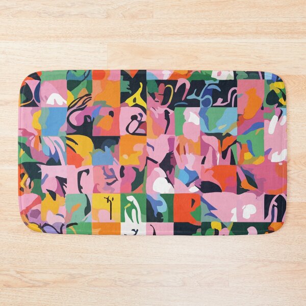 Item preview, Life On a Checkboard, Abstract Maximalism Eclectic Painting, Bohemian Pop of Color Illustration designed and sold by 83oranges.com.