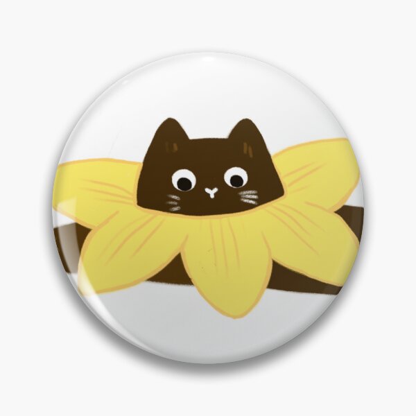 Item preview, Brown Cat with Yellow Flower – Whimsical and Cute Art designed and sold by дітаті.