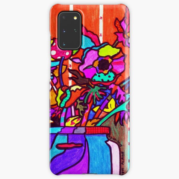 glass jar of flowers line art Samsung Galaxy Snap Case