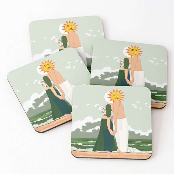 Item preview, Celestial Union, Sun & Moon Love Couple, Ocean Sea Beach Landscape Nature, Summer Bohemian People designed and sold by 83oranges.com.
