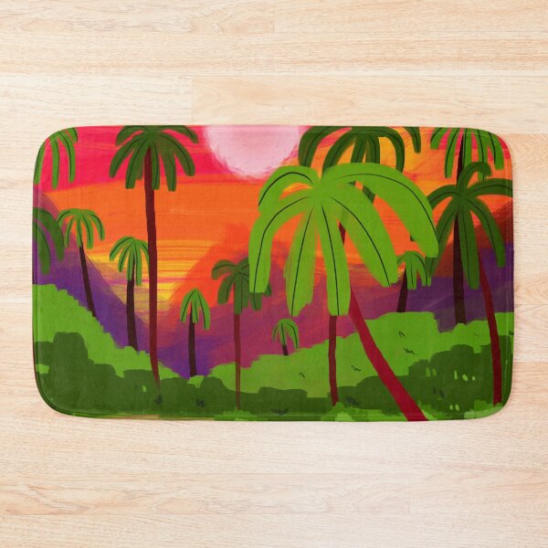 Item preview, My Shadow & I, Sunset Painting Lake Beach Seashore, Tropical Nature Landscape Colorful Bohemian Traditional, Travel Concept Companion designed and sold by 83oranges.com.