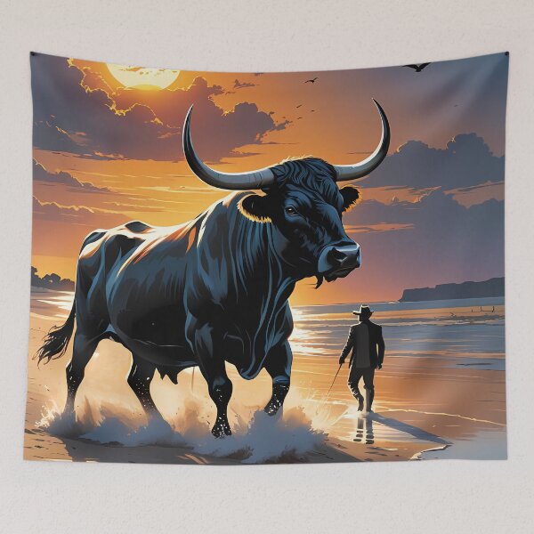 Item preview, Camargue Bull and Gardian at the Water’s Edge designed and sold by Astralia.