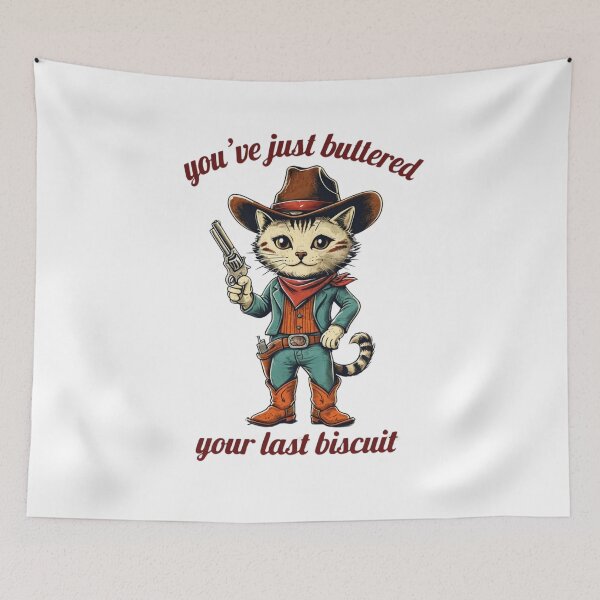 Item preview, "You’ve Just Buttered Your Last Biscuit" – Funny Cowboy Cat Shirt | Meowdy Partner Sweatshirt designed and sold by Colorful-Garden.