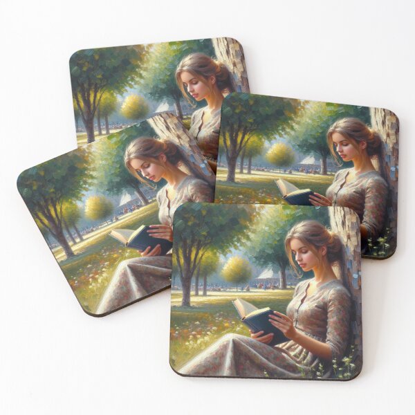 Item preview, Woman Reading a Book at Park designed and sold by PimiArt.