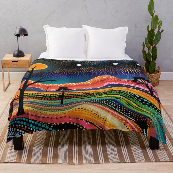 Item preview, Aboriginal Inspired Dot Art - Beautiful Night Valley designed and sold by GrinGalore.