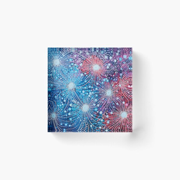 Item preview, Aboriginal Inspired Dot Art - Frosty Flowers designed and sold by GrinGalore.