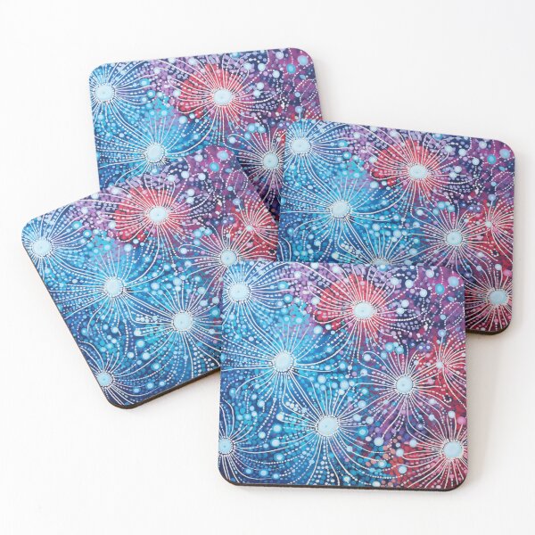 Item preview, Aboriginal Inspired Dot Art - Frosty Flowers designed and sold by GrinGalore.