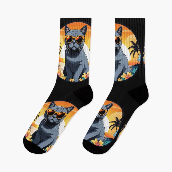 Item preview, Cool British Shorthair Cat with Sunglasses by The Beach at Sunset designed and sold by NautiChic.