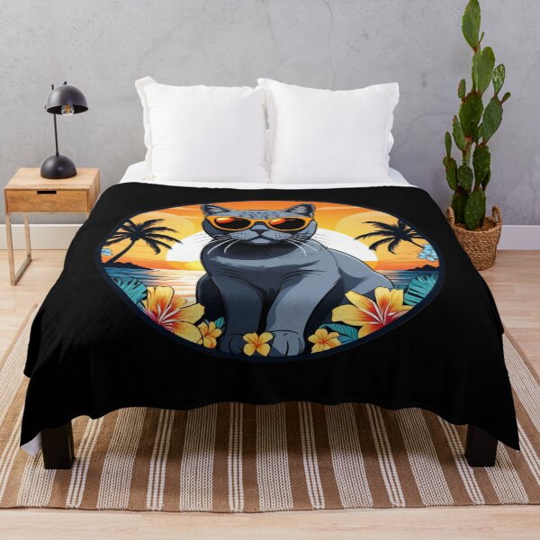Item preview, Cool British Shorthair Cat with Sunglasses by The Beach at Sunset designed and sold by NautiChic.