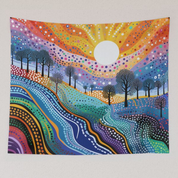 Item preview, Aboriginal Inspired Dot Art - Colorful Valley designed and sold by GrinGalore.