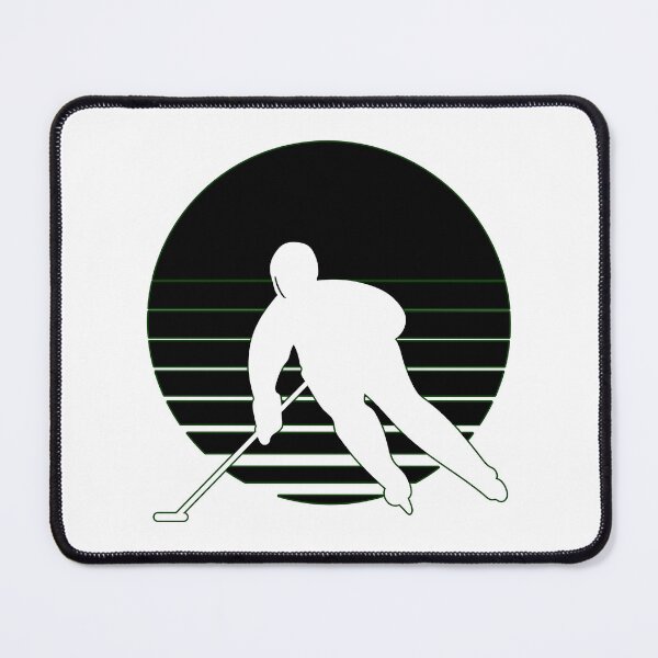 Item preview, Ringette player silhuette against a sunset black and white designed and sold by EmeraldeaArt.