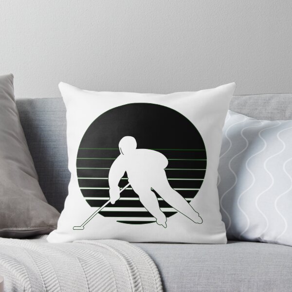 Item preview, Ringette player silhuette against a sunset black and white designed and sold by EmeraldeaArt.