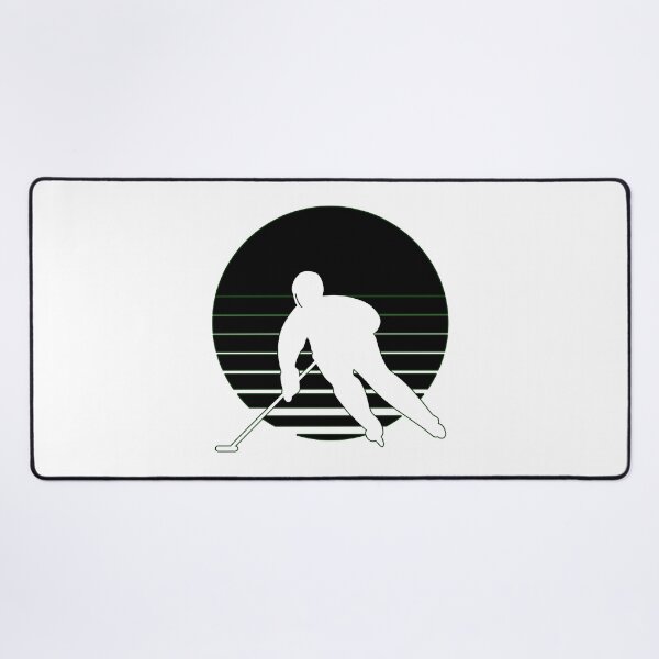 Item preview, Ringette player silhuette against a sunset black and white designed and sold by EmeraldeaArt.