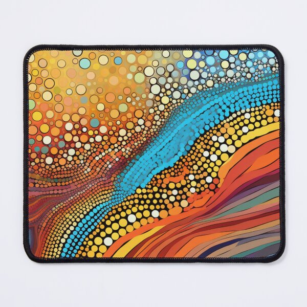 Item preview, Aboriginal Inspired Dot Art - Colorful Wavy Roads And Peebbles designed and sold by GrinGalore.