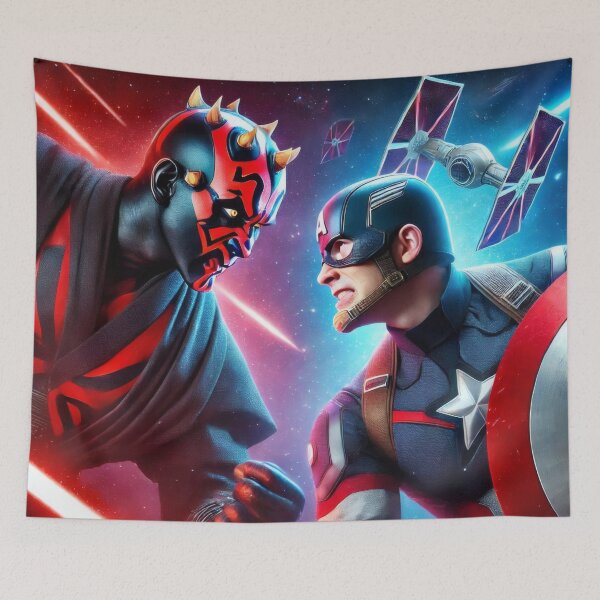 Artikelvorschau, Captain America gegen Darth Maul entworfen und verkauft von ArtGeekStore.