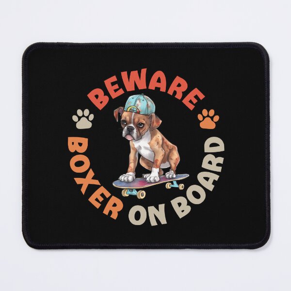 Item preview, Boxer On Board Funny Skateboard Rider German Dog designed and sold by eclecTEEq.