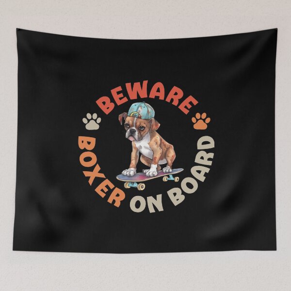 Item preview, Boxer On Board Funny Skateboard Rider German Dog designed and sold by eclecTEEq.