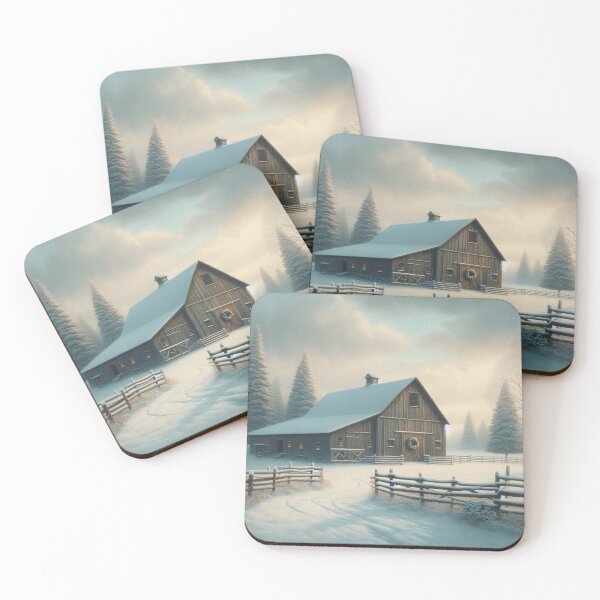 Item preview, Cozy Barn in the Snow designed and sold by PimiArt.