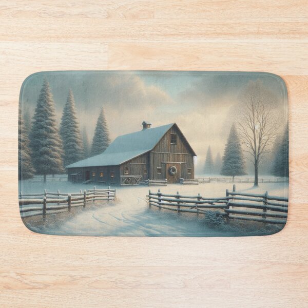 Item preview, Cozy Barn in the Snow designed and sold by PimiArt.