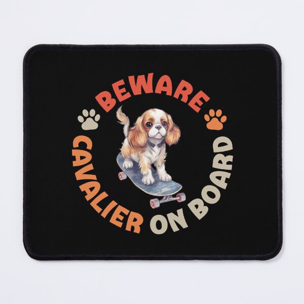 Item preview, Cavalier On Board Funny Skateboard Rider Spaniel Dog designed and sold by eclecTEEq.