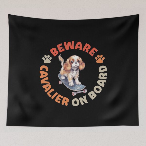 Item preview, Cavalier On Board Funny Skateboard Rider Spaniel Dog designed and sold by eclecTEEq.